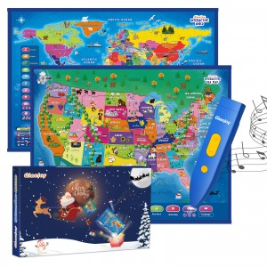 New Education Learning Toys Set, Geography Map Set Include the World Map and USA Map, Best X-mas Gift For All Age Kids