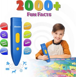 100% Original Amazon Hot Sales Interactive Educational Electric 4 in 1 USA Map Talking Pen Early Learning Toys