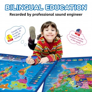 New Education Learning Toys Set, Geography Map Set Include the World Map and USA Map, Best X-mas Gift For All Age Kids