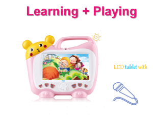 kids tablet pc kalawan mikropon karaoke pink