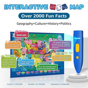 New Education Learning Toys Set, Geography Map Set Include the World Map and USA Map, Best X-mas Gift For All Age Kids