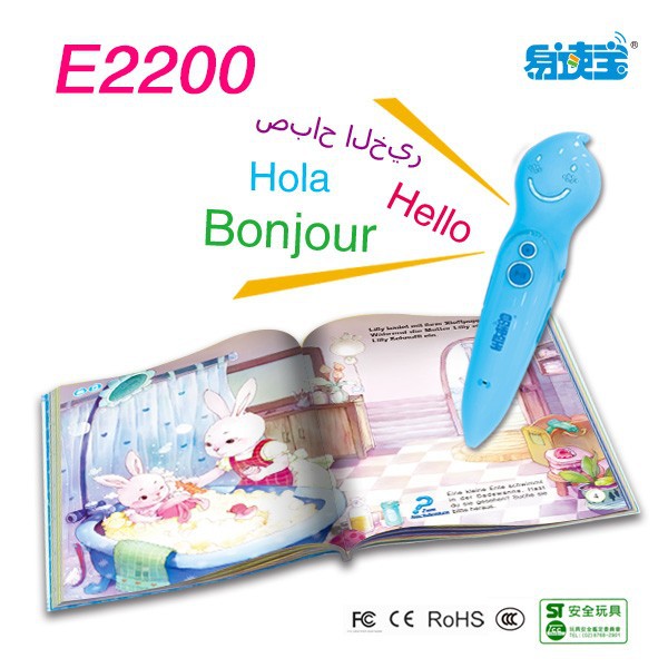 زبانیں سیکھنے کے لیے کارٹون جانوروں کے انداز والے بچوں کے لیے E2200 ویڈیو ٹاکنگ پین