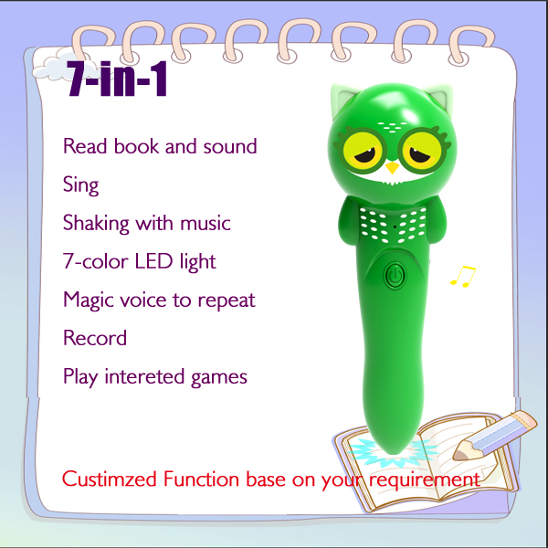 Portable books reader, talking pen, multi-function, multi-language, translator, mp3 player, lovely toy Featured Image